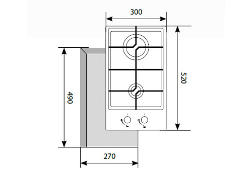 Газовая панель LEX GVG 321 BL