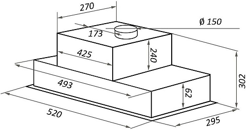 Кухонная вытяжка MAUNFELD Crosby Flat 52 нержавеющая сталь