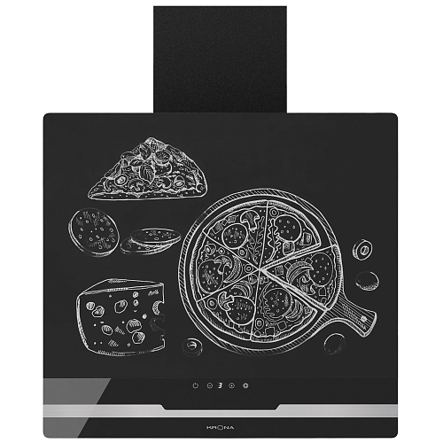 Наклонная вытяжка KRONA DOMENIKA 600 BLACK/INOX S