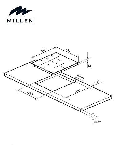 Индукционная варочная панель Millen MIH 452 BL