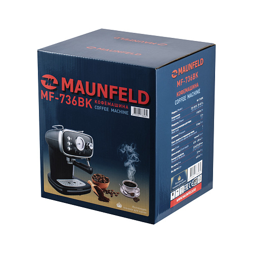Кофемашина рожкового типа MAUNFELD MF-736BK