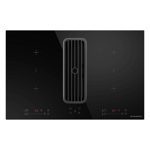 Индукционная варочная панель с интегрированной вытяжкой, объединением зон Bridge Induction MAUNFELD AVSI804SBH