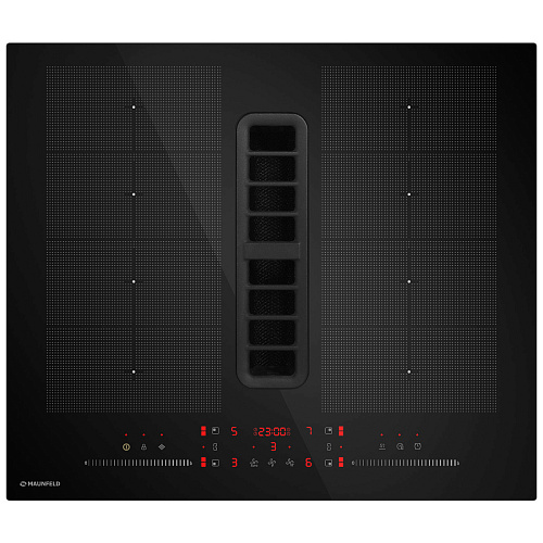 Индукционная варочная панель с интегрированной вытяжкой и Flex Zone MAUNFELD MIHC604SF2BK
