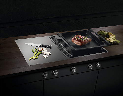 Индукционная варочная панель с вытяжкой Kuppersbusch KMI 9850.0 SR