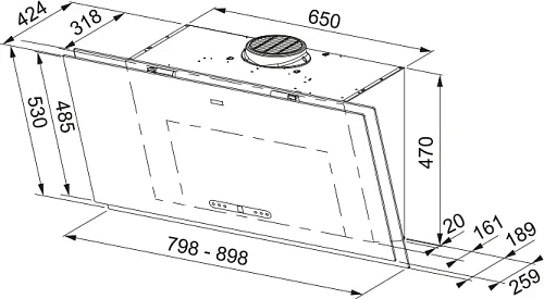 Наклонная вытяжка Maris FMA 2.0 PRO 907 BK