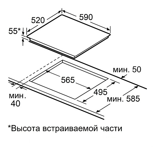 Индукционная варочная панель с объединением зон Bridge Induction MAUNFELD CVI594SB2BKF Inverter