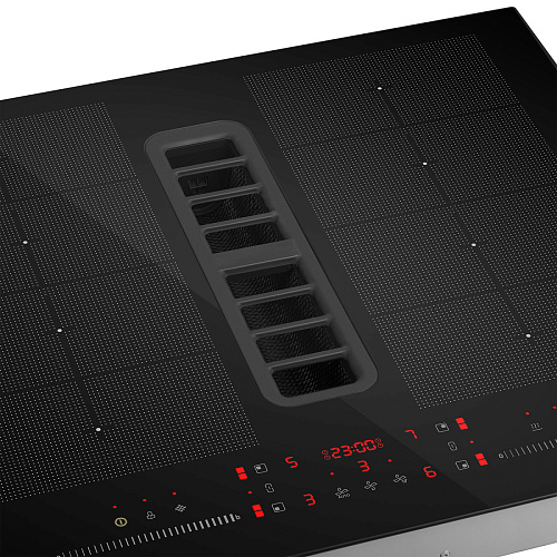Индукционная варочная панель с интегрированной вытяжкой и Flex Zone MAUNFELD MIHC604SF2BK