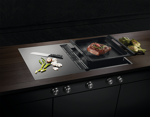 Индукционная варочная панель с вытяжкой Kuppersbusch KMI 9850.0 SR