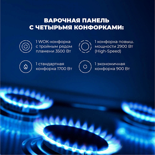 Газовая варочная панель GABRIELLA 6GW NB