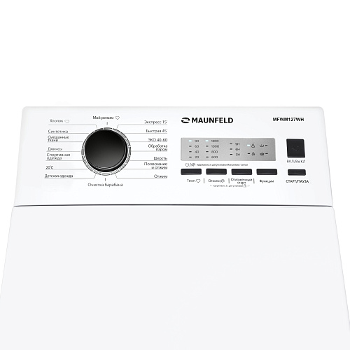 Стиральная машина с вертикальной загрузкой и пром MAUNFELD MFWM127WH